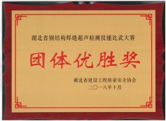 2018.10湖北省鋼結(jié)構(gòu)焊縫超聲檢測技能比武大賽獲